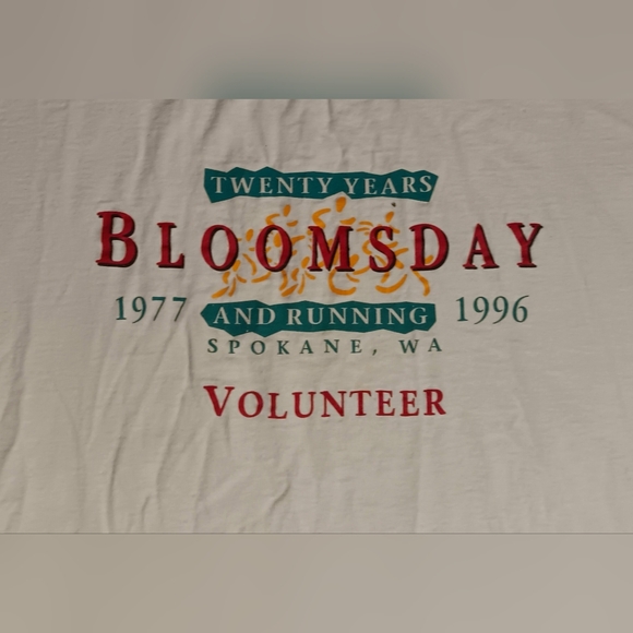 Jerzees Other - vintage Bloomsday 1977-1996 20th Anniversary t-shirt running marathon volunteer